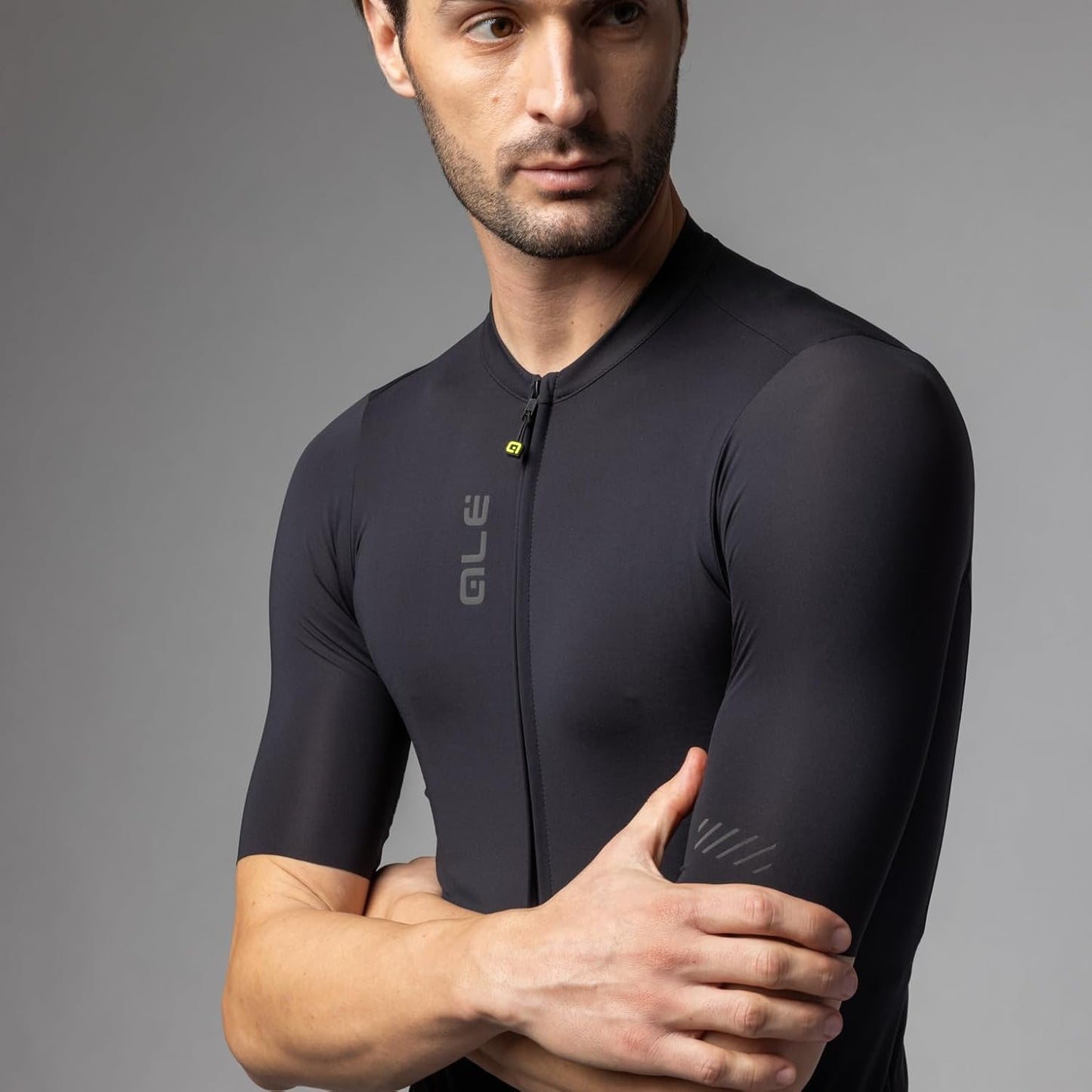 Men's Pragma Colour Block Short Sleeve Cycling Jersey, Black, XL
