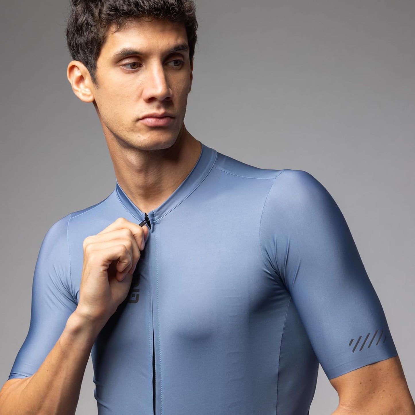 Alé Cycling Men's Pragma Colour Block Short Sleeve Cycling Jersey, Steel Blue, S