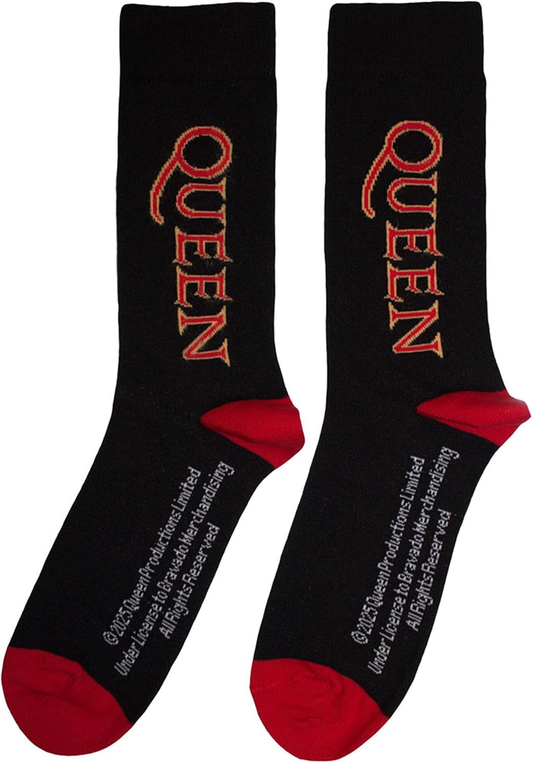 Queen - Queen Unisex Ankle Socks: Red Logo Vertical (Black) (Uk Size 6 - 11)