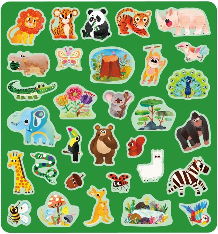 Mieredu wild animals sticker set - creative jelly stickers toys