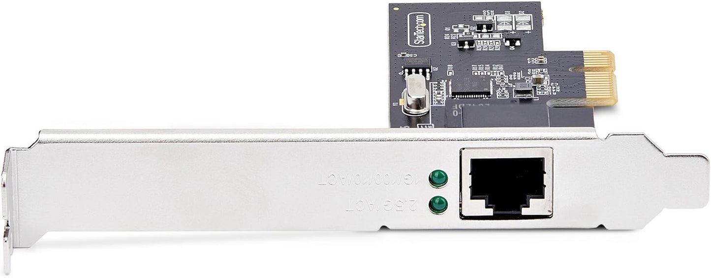 StarTech.com 1-Port 2.5Gbps PCIe Network Card, Computer Network Card, Intel I225-V, Multi-Gigabit Ethernet Interface Card