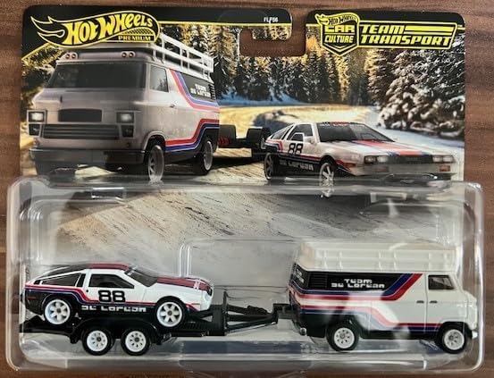 Hot Wheels - Premier Team Transport - DMC Delorean & HW Rally Hauler /Toys