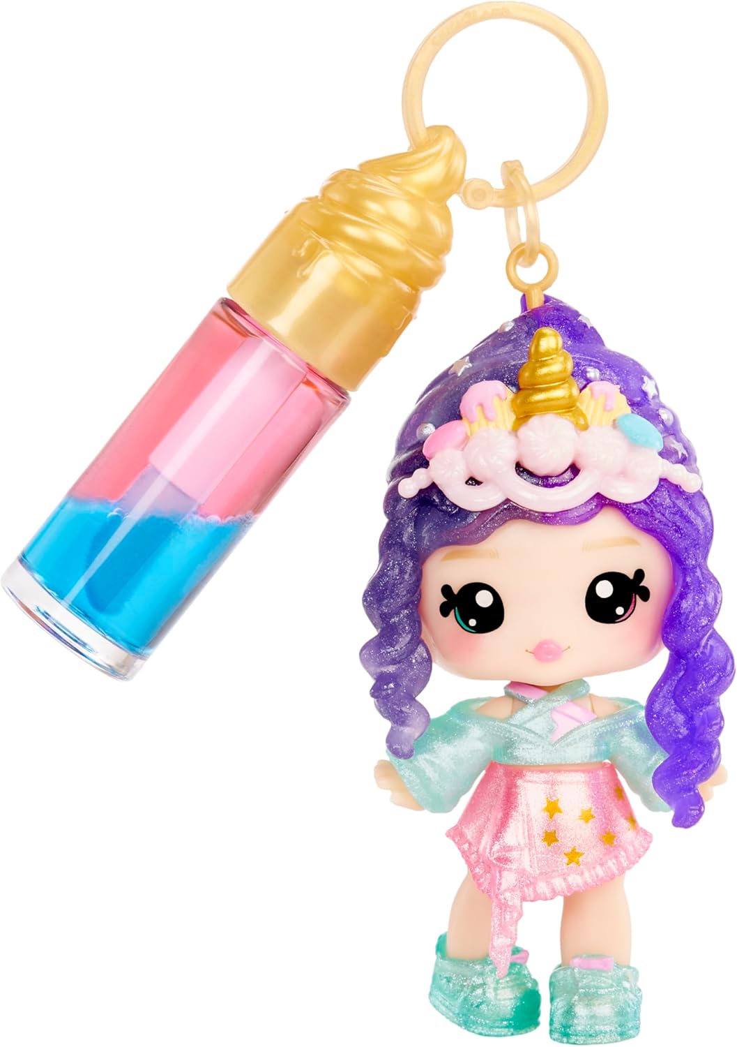 Yummiland Lip Gloss Doll: Mystery Color Change - Phoebe Frappe - Includes 1 Doll, DIY Lip Gloss + Removable Keychain, Cosmetic Play, Collectible, Suitable for Children Ages 4+