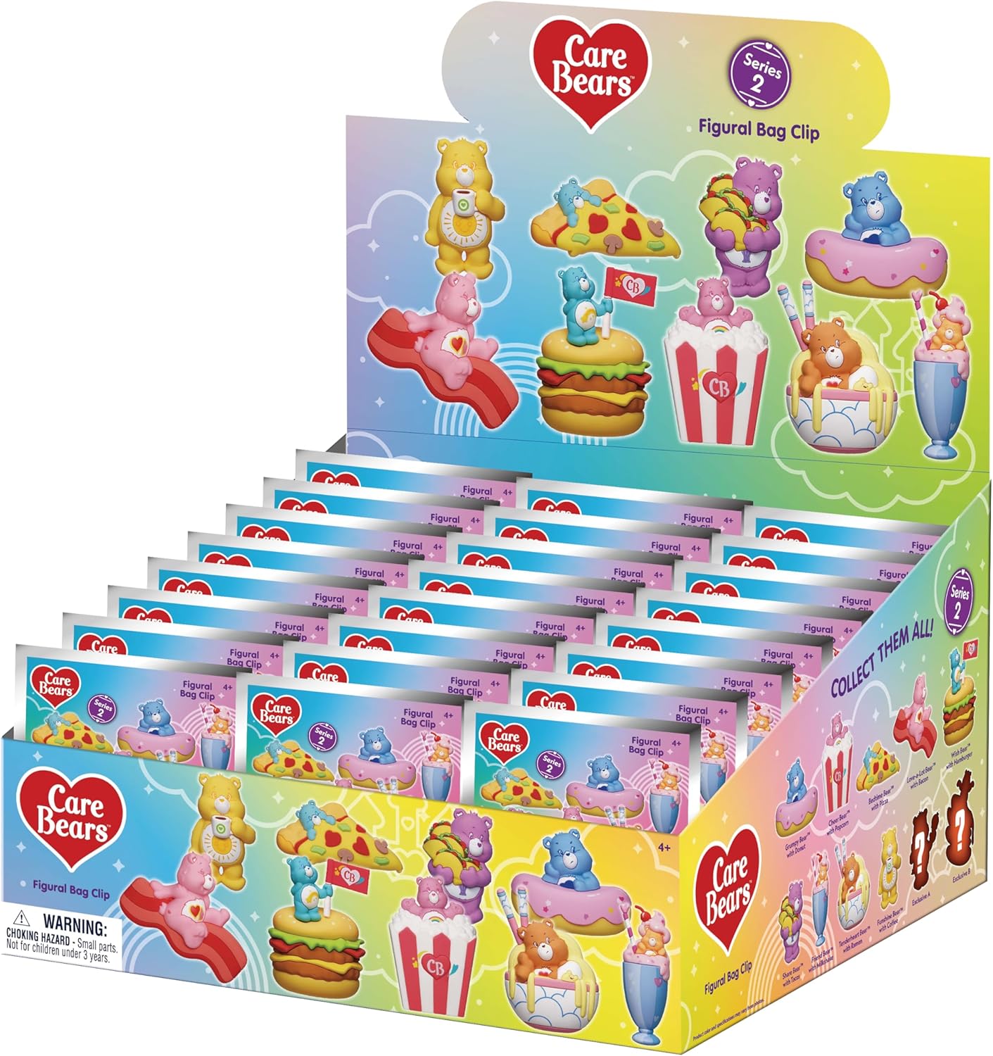 Care Bears Collectible Character Clips - Case of 24 Blind Bags