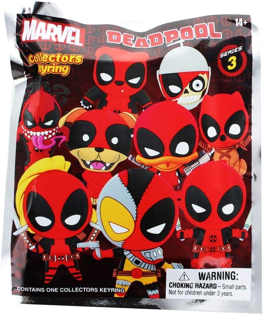 Deadpool Marvel Series 3 Blind Bag Foam Figure Keyring, One Random