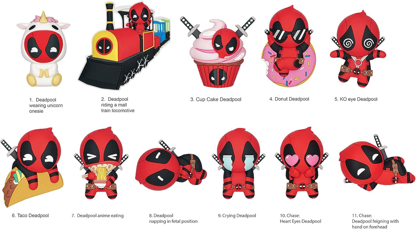 Deadpool Series 4-3D Foam Bag Clips in Blind Bags