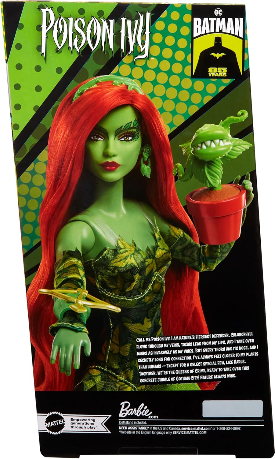 Barbie Signature Poison Ivy Collector Doll with Posable Body, Iconic Outfit, & Accessories, DC Batman 85th Anniversary Collectible, HRM51