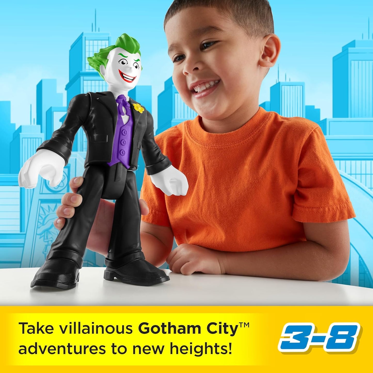 Fisher-Price Imaginext DC Super Friends Preschool Toy The Joker XL 10-Inch Poseable Figure for Pretend Play Ages 3+ Years