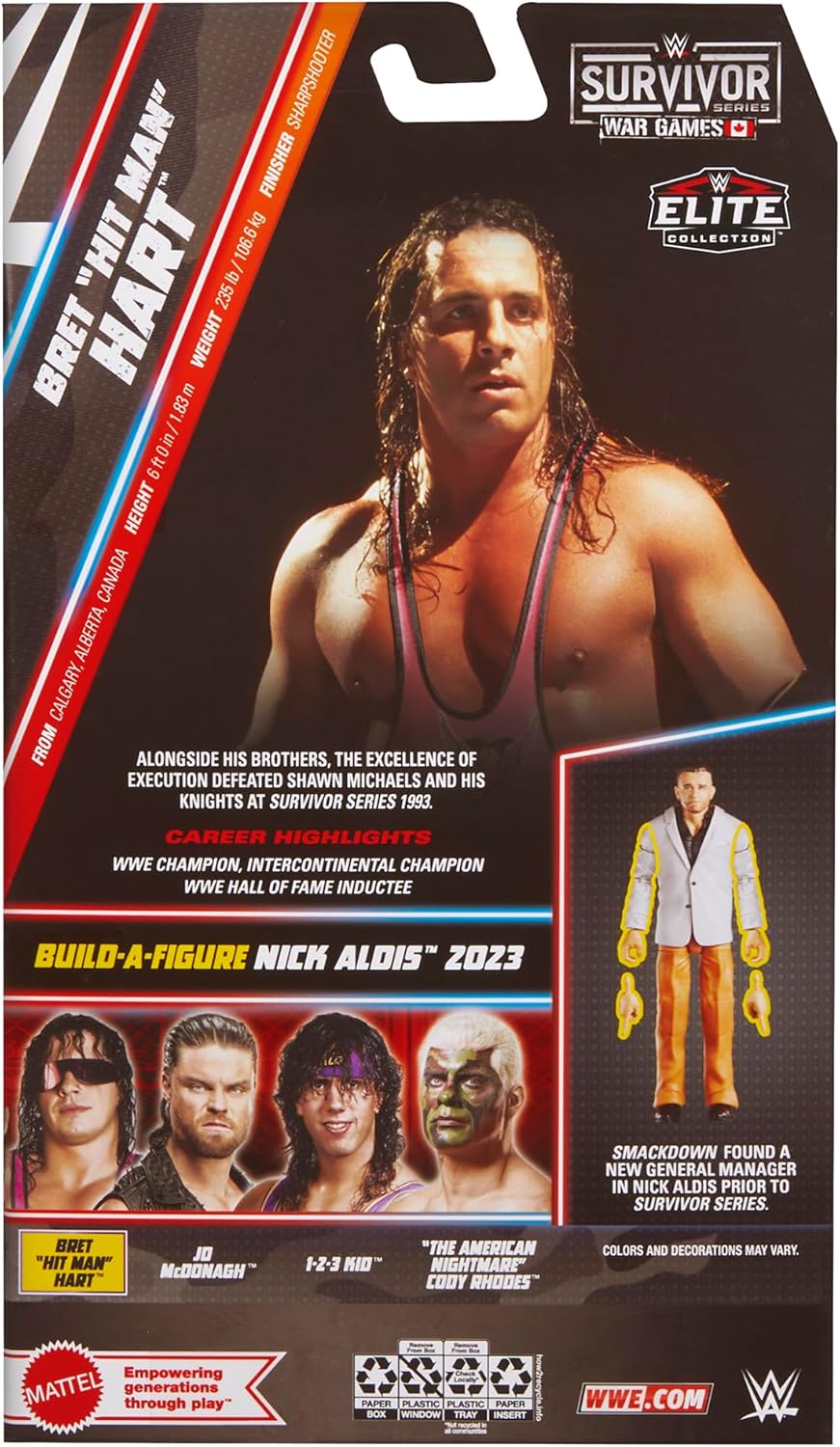 WWE Bret Hart Elite Survivor Series 2025 toy wrestling action figure
