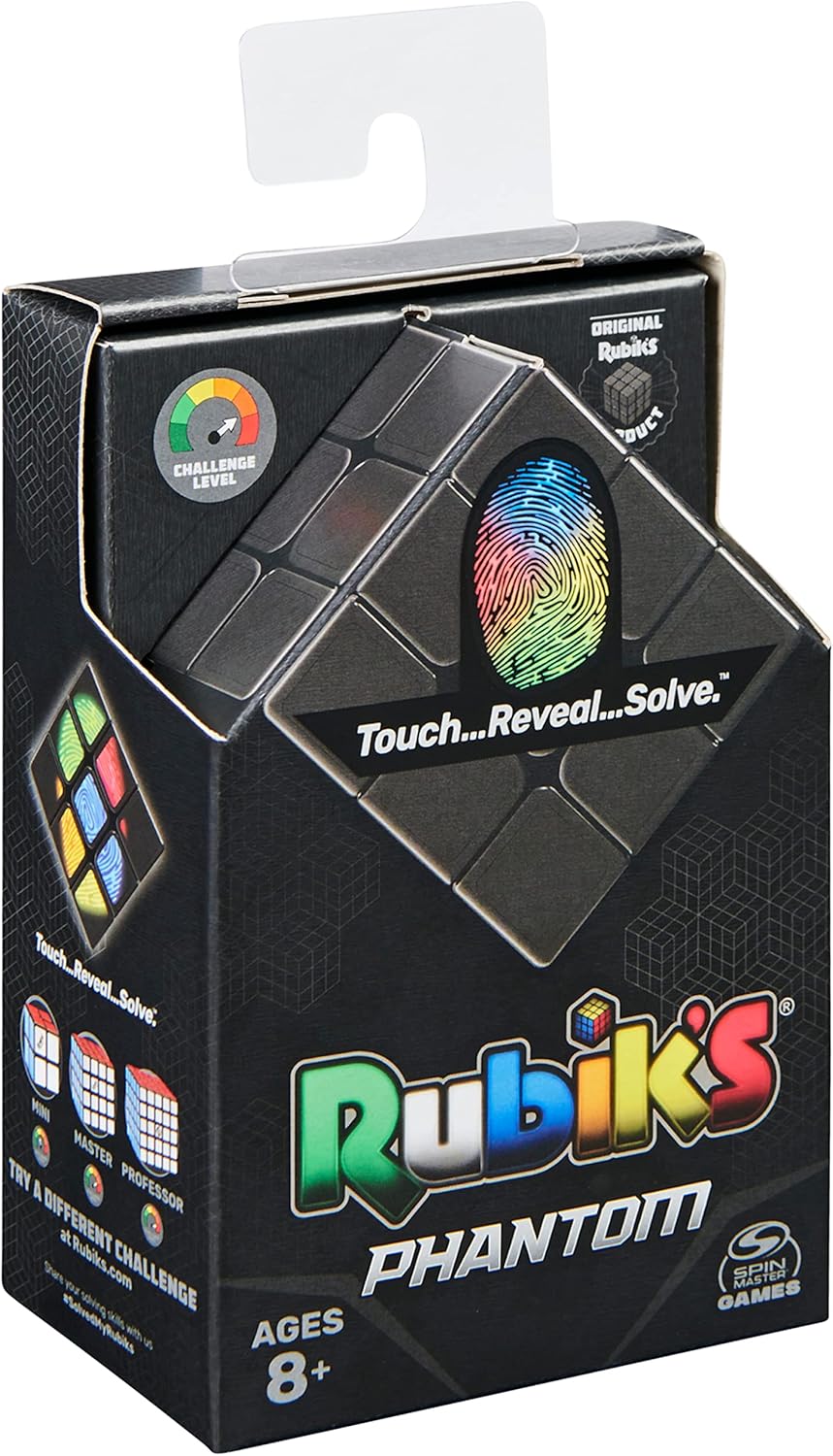 SPIN MASTER 6064647 3X3-3D Puzzle Game-Rubik's 3x3 Phantom-1 Magic Cube with Modern Technology to Challenge The Mind-6064647-Toys Kids 8 Years +, Multicoloured