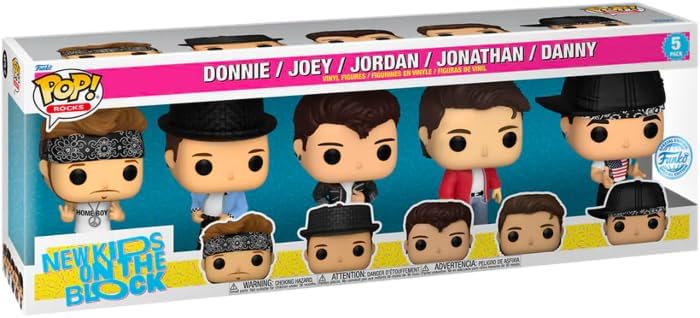 Funko New Kids on the Block Band 5-Pack Pop! Vinyl Figures (Multicolor, Staged Chibi, 6.5 inches height