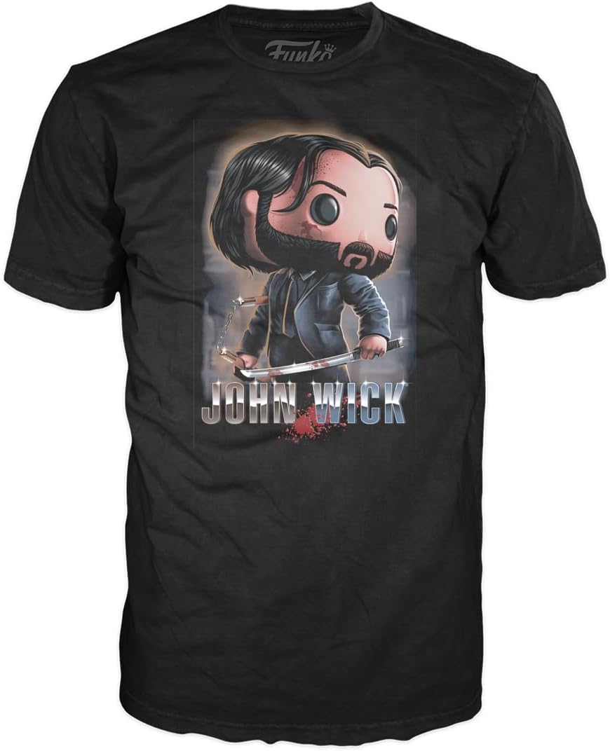 Funko Boxed Tee: John Wick 3- John Wick - Large - T-Shirt - Clothes - Gift Idea - Short Sleeve Top for Adults Unisex Men and Women - Official Merchandise - Movies Fans