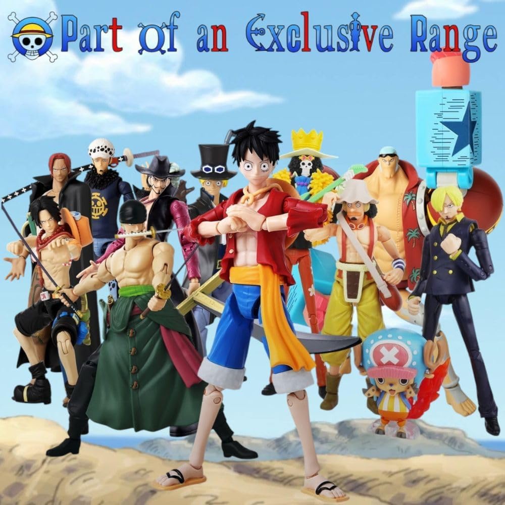 BANDAI Anime Heroes One Piece Figures Monkey D. Luffy (Dressrosa Version) Action Figure - 17cm Articulated Luffy Anime Figure With Extra Accessories One Piece Action Figures Pirate Toys Range