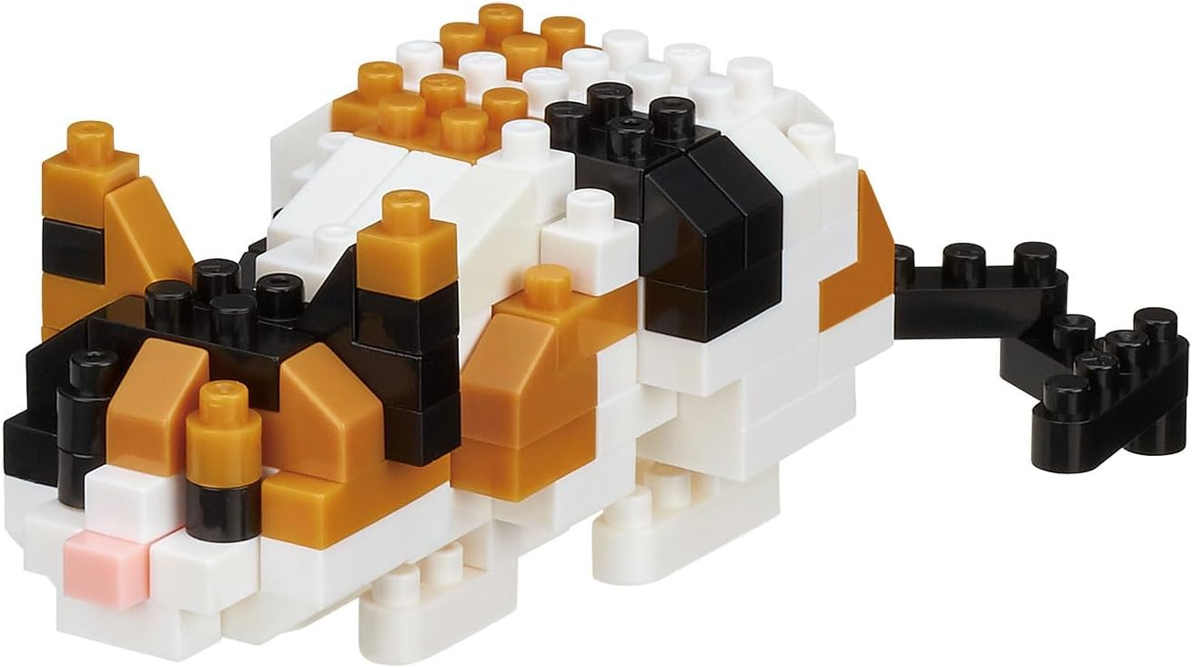 BANDAI nanoblock Calico Cat, Multicolor, Figurine, Age 6+, 100+ Pieces