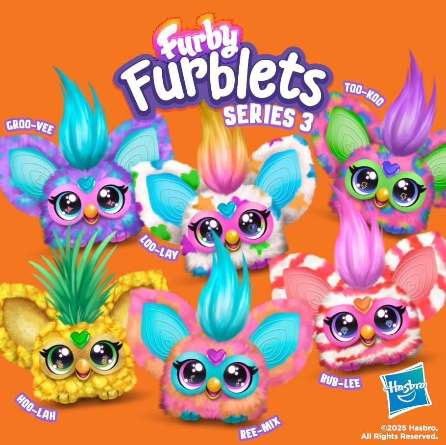 Furby Furblets Mini Electronic Plush Animal Interactive Musical Pet with Over 45 Sounds and Sets, Peekaboo Ears, Key Chain, Collectible Toy for Children from 6 Years