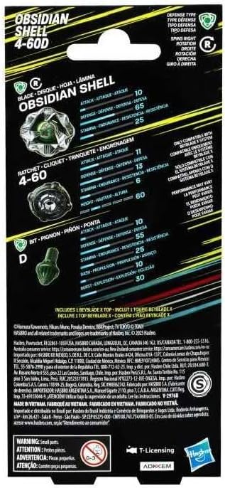 Beyblade X Obsidian Shell 4-60D Booster Pack Set