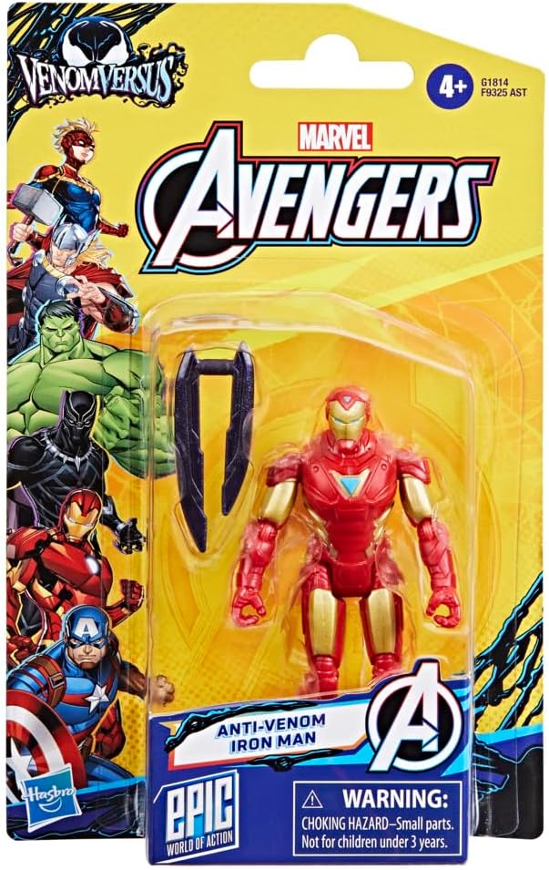 Marvel Avengers VenomVersus Epic World of Action Anti-Venom Iron Man Figure, Red