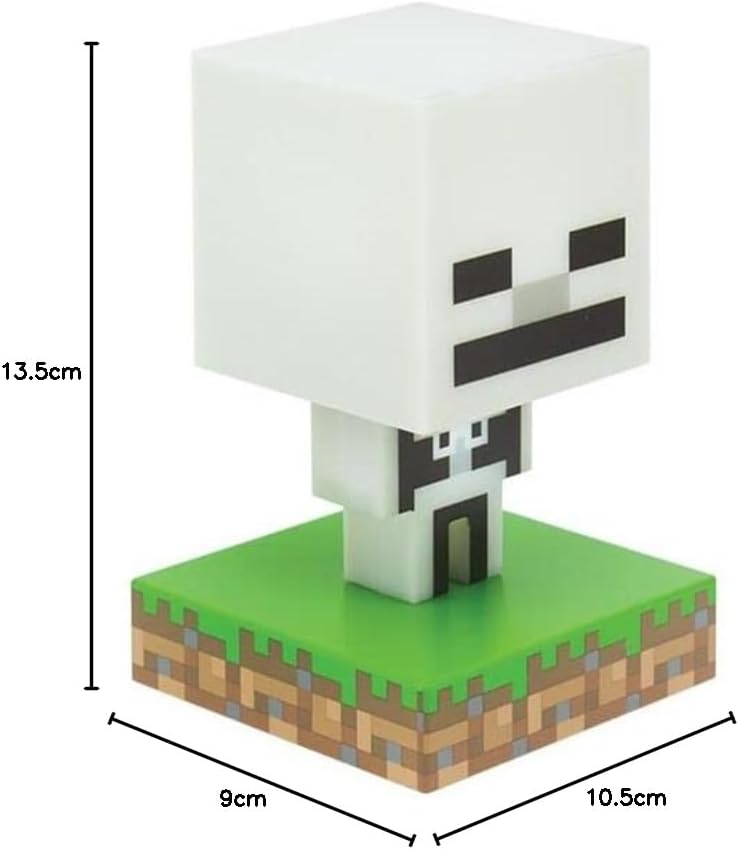 Paladone Minecraft Skeleton Icon Light Up Figure, Officially Licensed Collectible, Multicolour (PP8999MCF