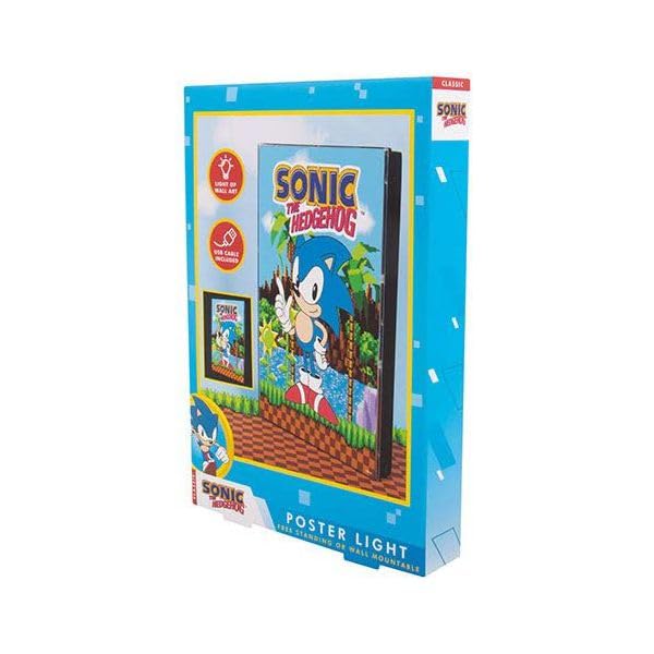 Sonic The Hedgehog Poster Light, USB Powered with Included Cable, A4 Size. Officially Licensed Sonic The Hedgehog Merchandise