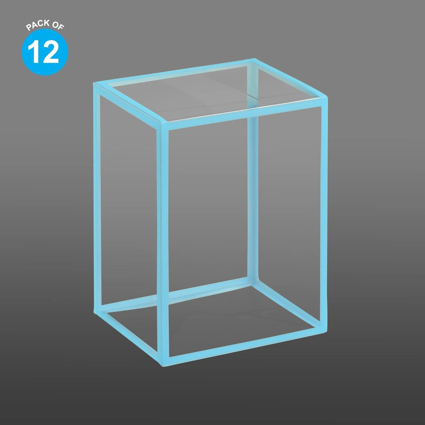 Enarxis 077639 Pack of 12 (Shrink Wrap) Protective Cases 0.5 mm Thickness for Funko POP Figures 4 inches, Glow in The Dark Blue