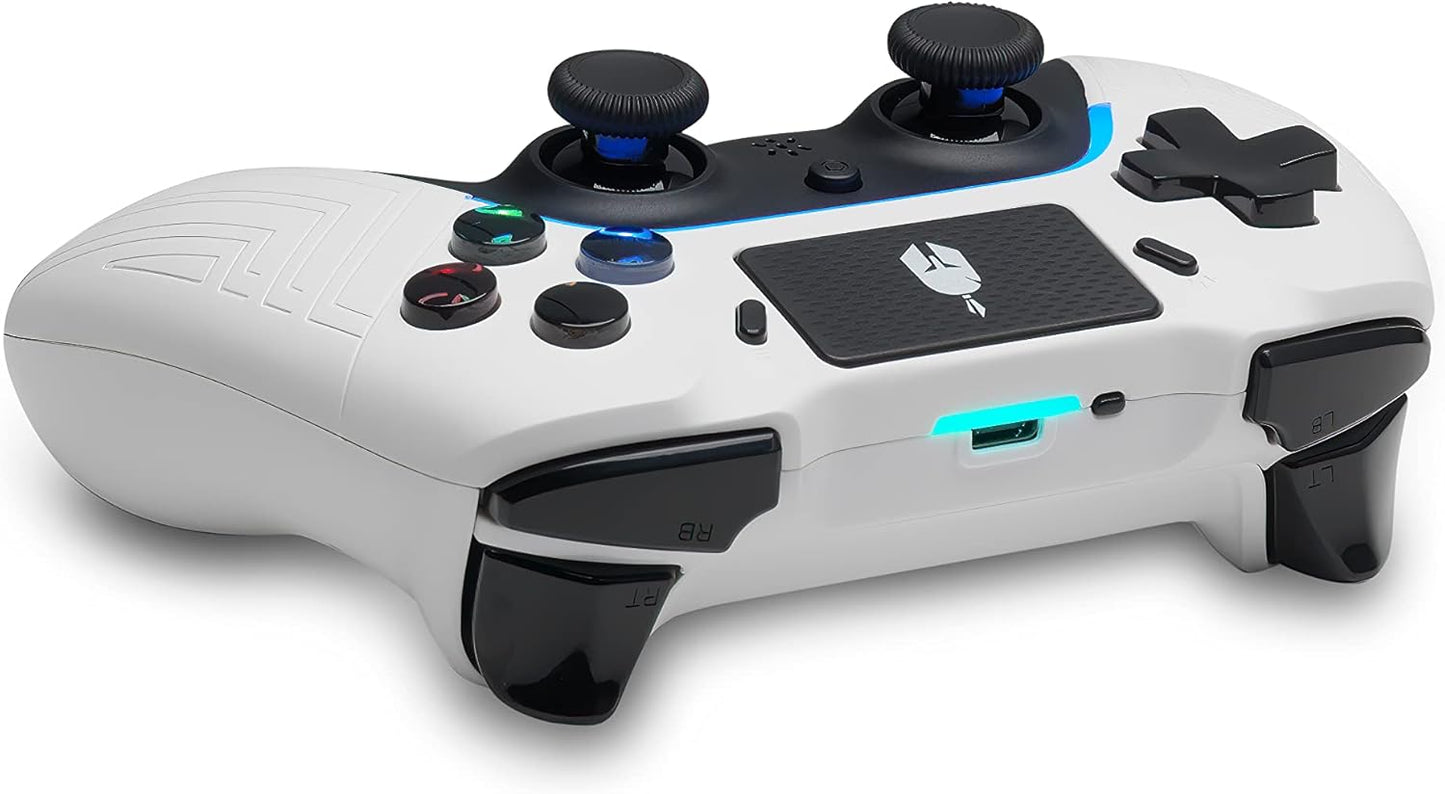 Spartan Gear - Aspis 4 Wired & Wireless Controller (Compatible with PC and Playstation 4 ) (White/Black