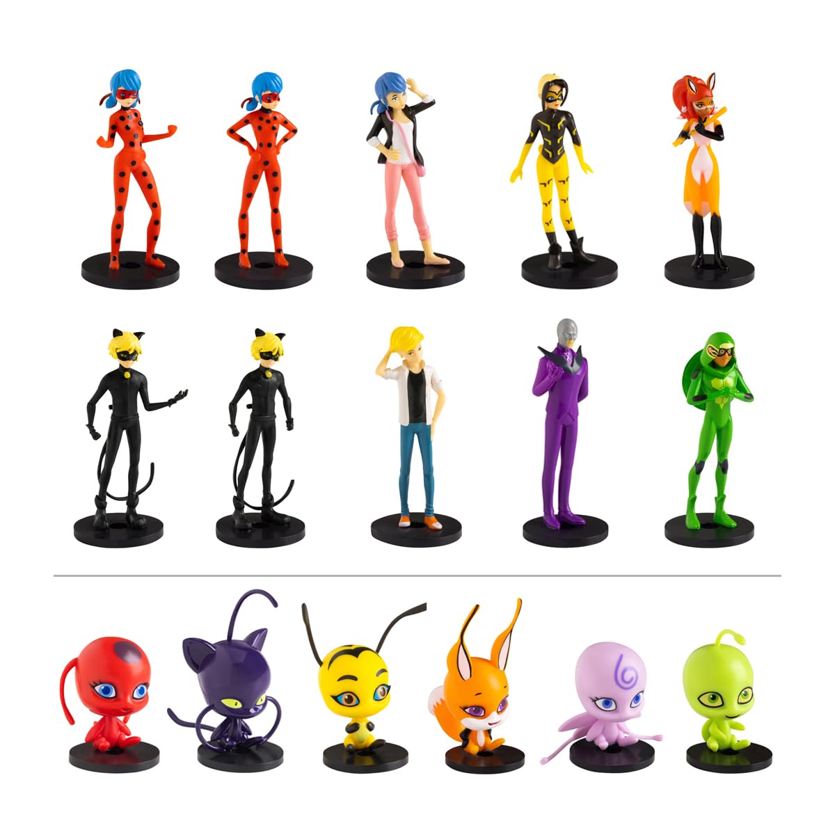 P.M.I. Miraculous Pencil Toppers - 8 Pack Deluxe Box - Including 2 Hidden Rare Characters (S1) (Random) (MLB2070
