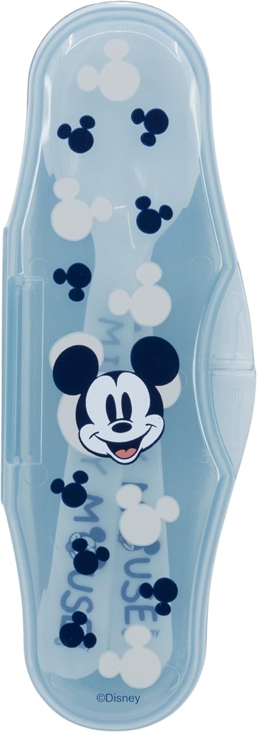 TODDLER 2 PCS PP SPOONS TRAVEL SET MICKEY MOUSE FULL OF SMILES