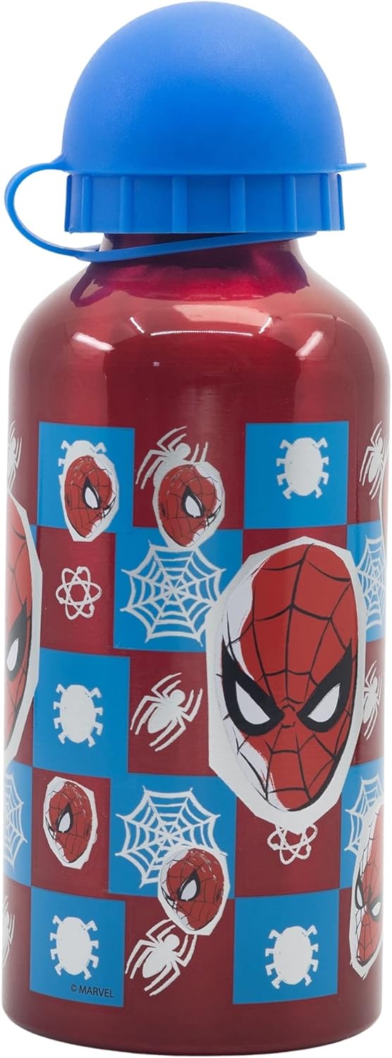 Stor 400ML KIDS ALUMINIUM BOTTLE | SPIDERMAN ARACHNID GRID