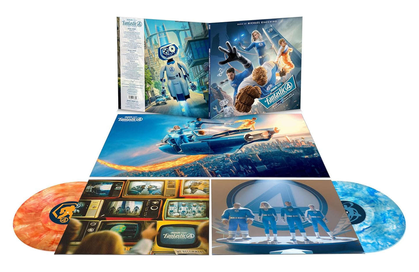 The Fantastic Four: First Steps Soundtrack Blue Marble/Orange Marble
