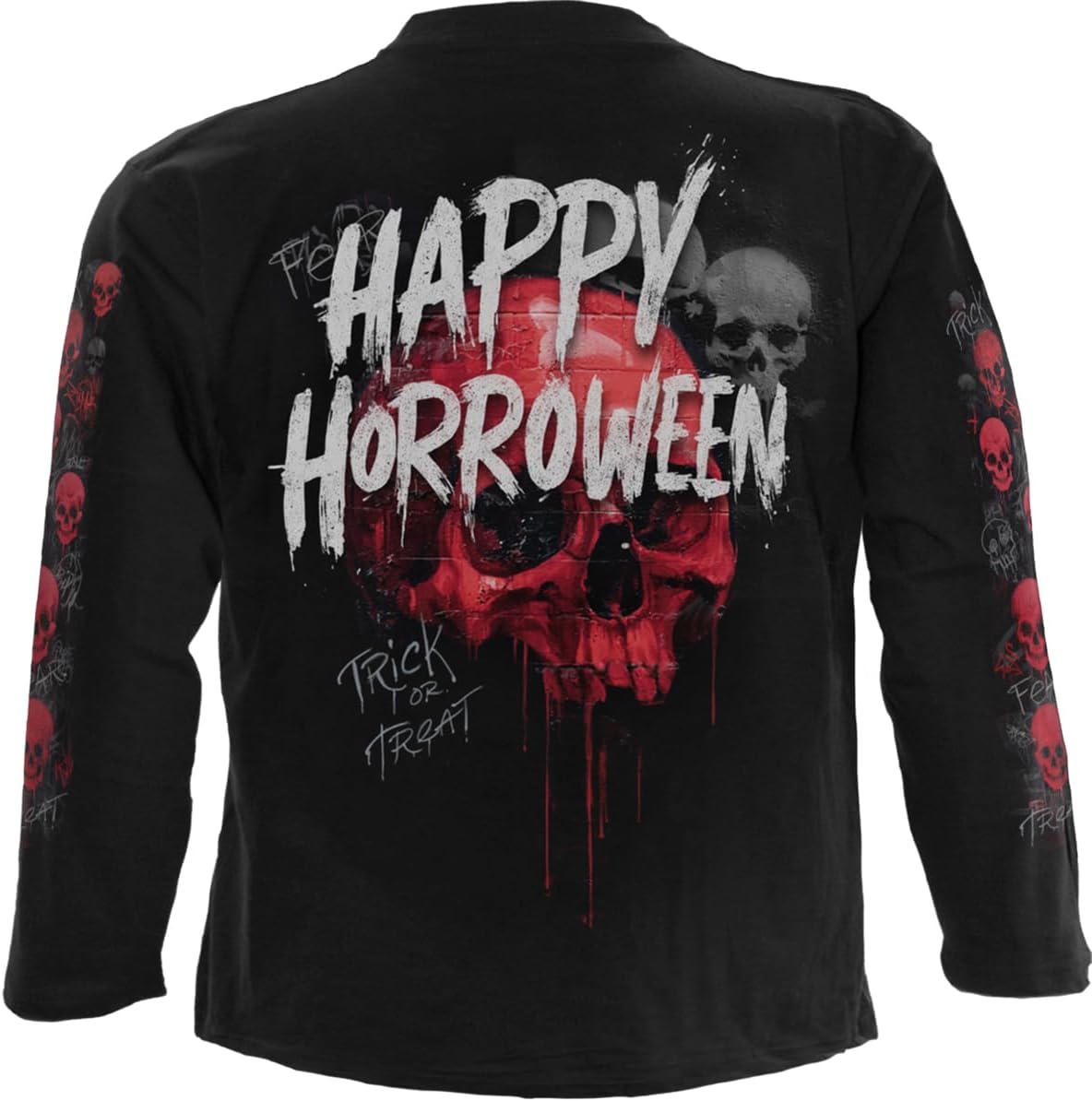 Spiral - HAPPY HORROWEEN (Unisex Black Long Sleeve T-Shirts) Large