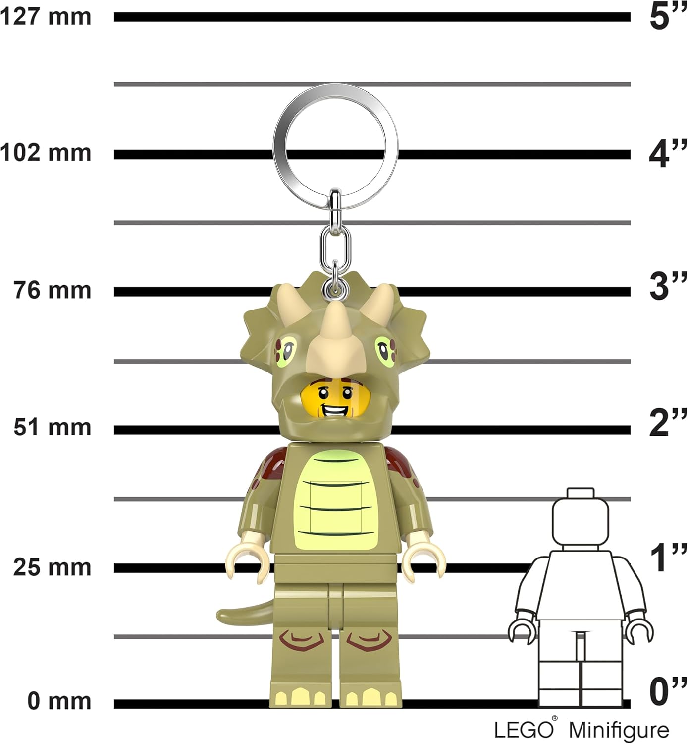 LEGO Minifigures - Large 3 Inch Tall Figure Keychain Light - Triceratops Costume Fan (KE238H