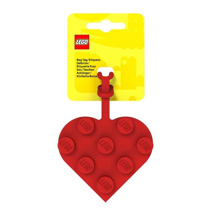 LEGO Bag Tag 3x3 Heart - Red