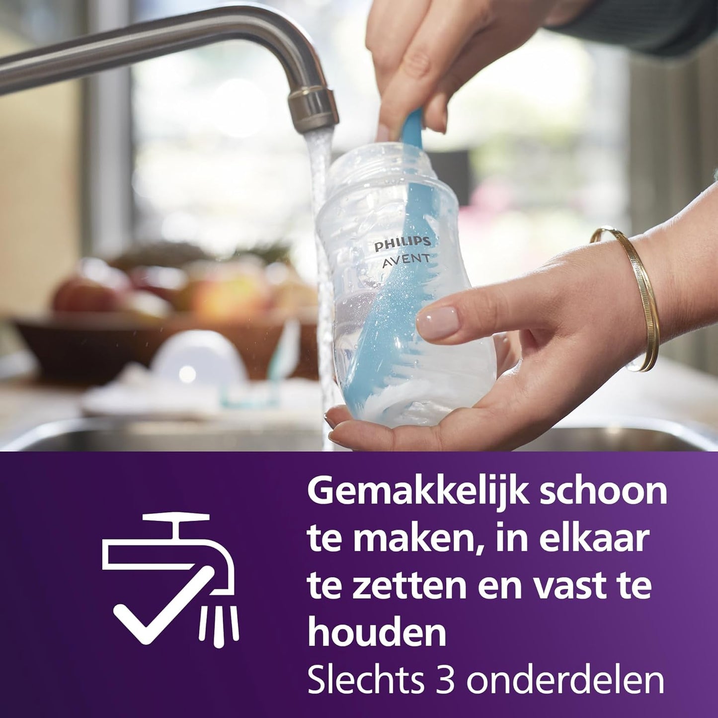 Philips Avent Natural Response-flesspeen - 2 spenen Flow 2 voor babyfles, voor pasgeboren baby's, 0 maanden en ouder, BPA-vrij (model SCY962/02