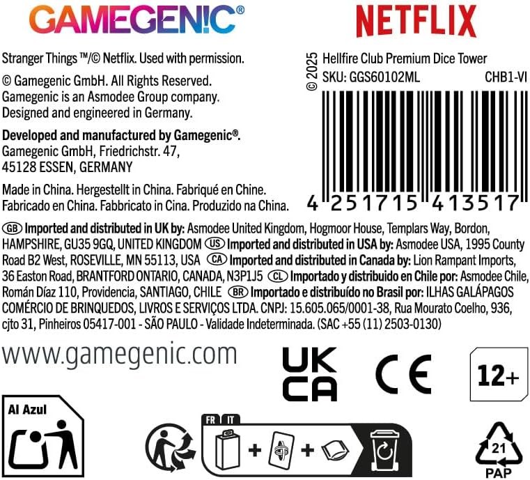 Gamegenic: Stranger Things - Hellfire Club Premium Dice Tower