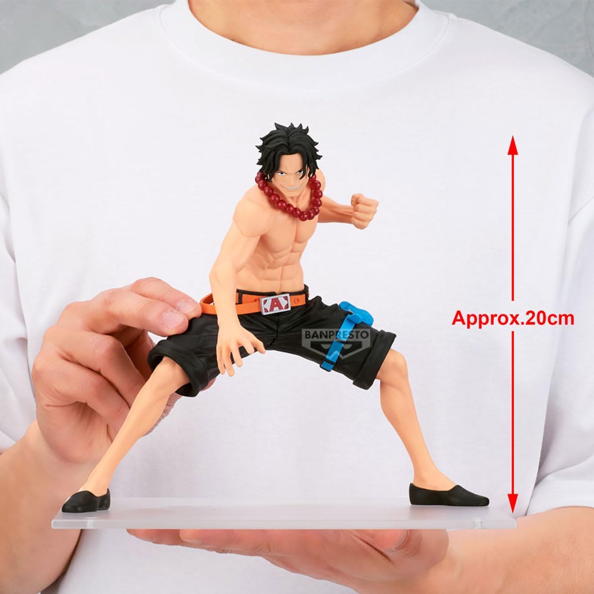 Banpresto Portgas D. Ace One Piece Collectible Action Figure - Grandist 20 cm, BP29392P, Multicolor, Optima for Anime Fans