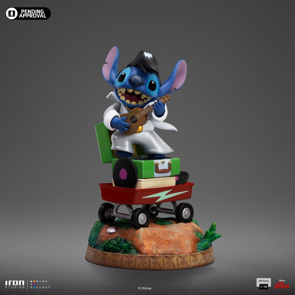 Lilo & Stitch Art Scale Statue 1/10 Stitch King Of Rock 17 Cm