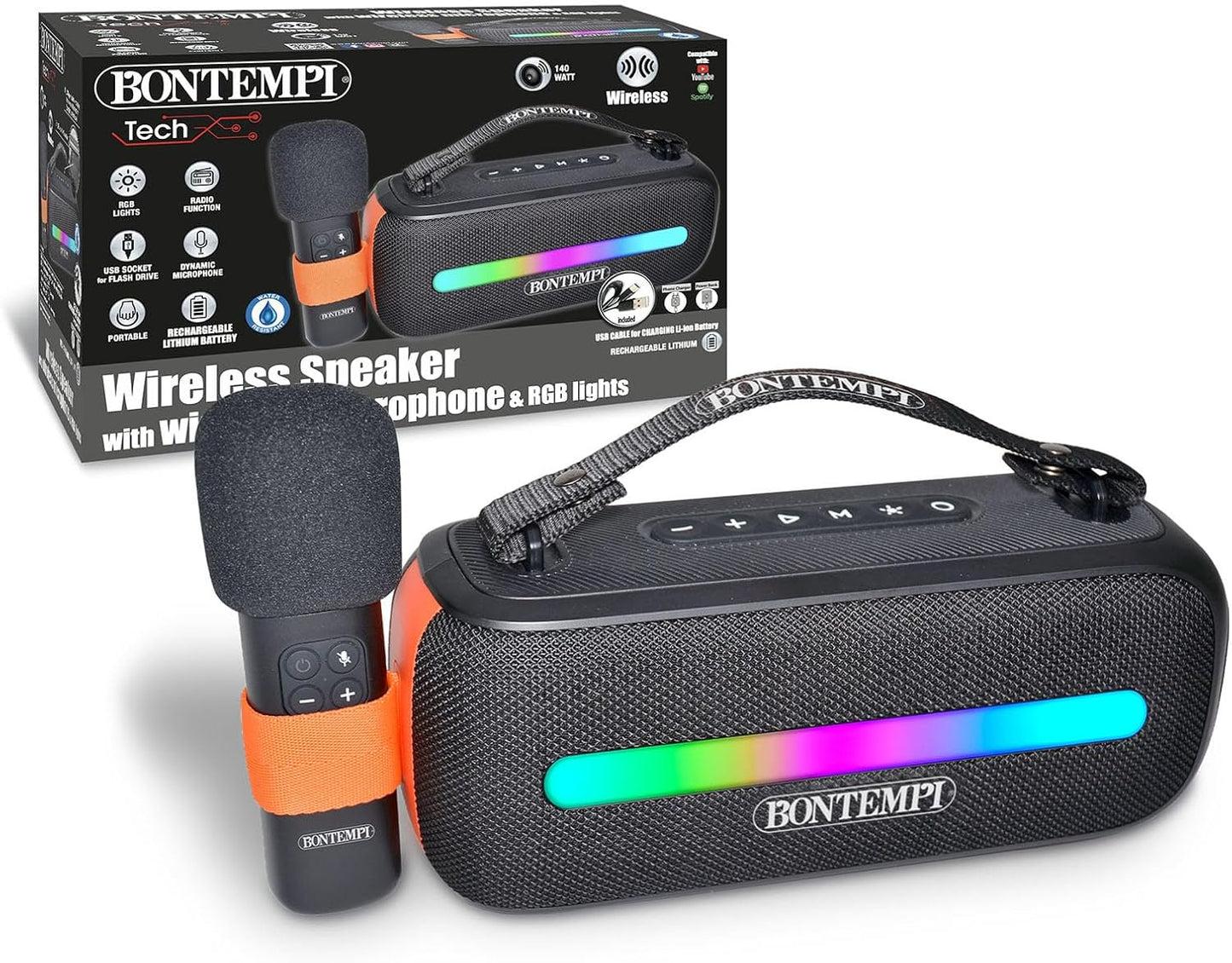Bontempi - Wireless Speaker W. Microphone And Light Effects (491050)