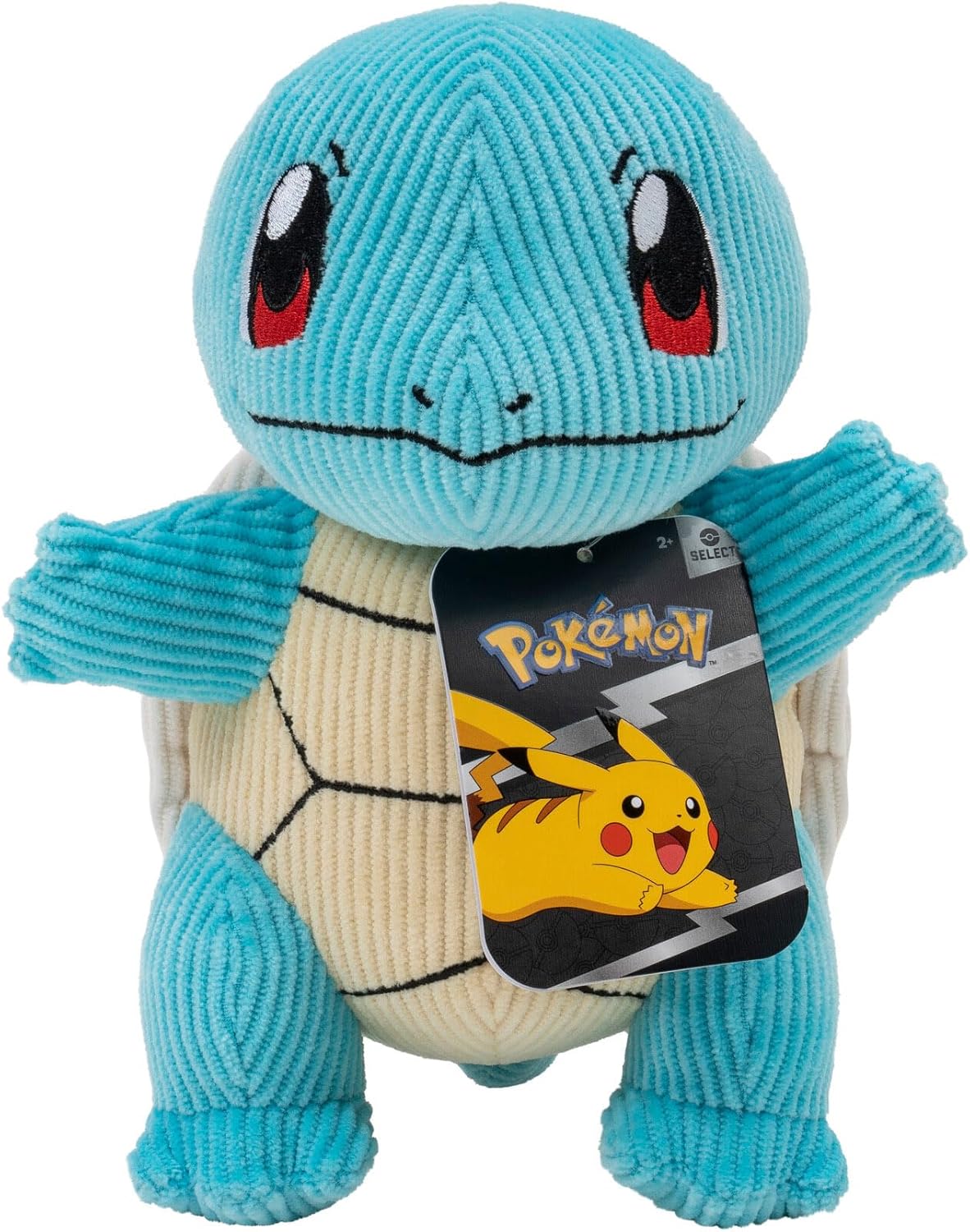 POKEMON SELECT CORDUROY SQUIRTLE PLUSH - 8-Inch - Unique Fabric - Authentic Details