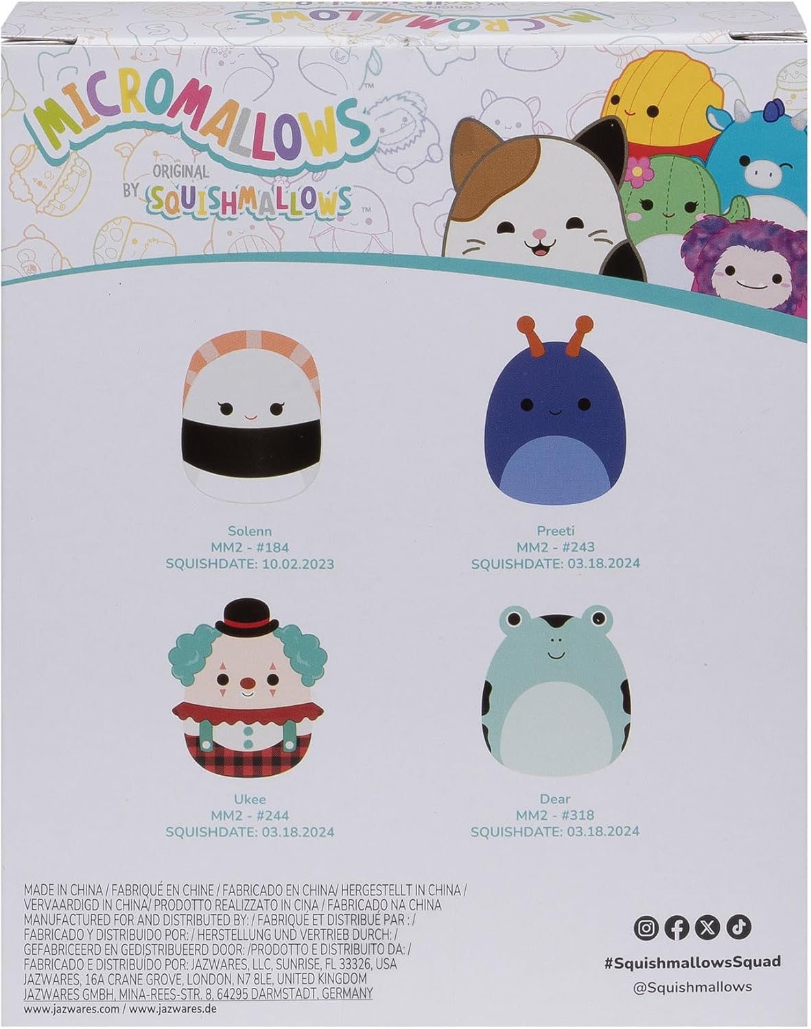 Squishmallows - 4 Pack Plush (Micromallows 2.5`` Squishmallows 4 Pack) /Toys