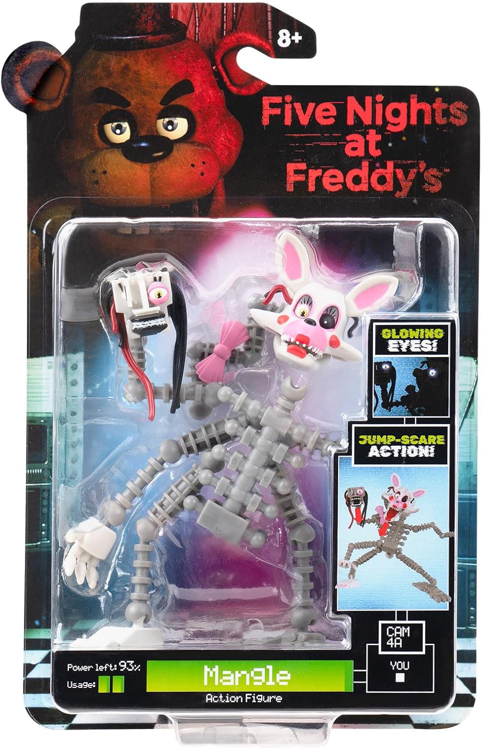 Five Nights at Freddy’s FNF0100 - Mangle - 12,5 cm - bewegliche Figur mit Schreckfunktion und Augen, die im Dunkeln leuchten - offizielle Jazwares Figur