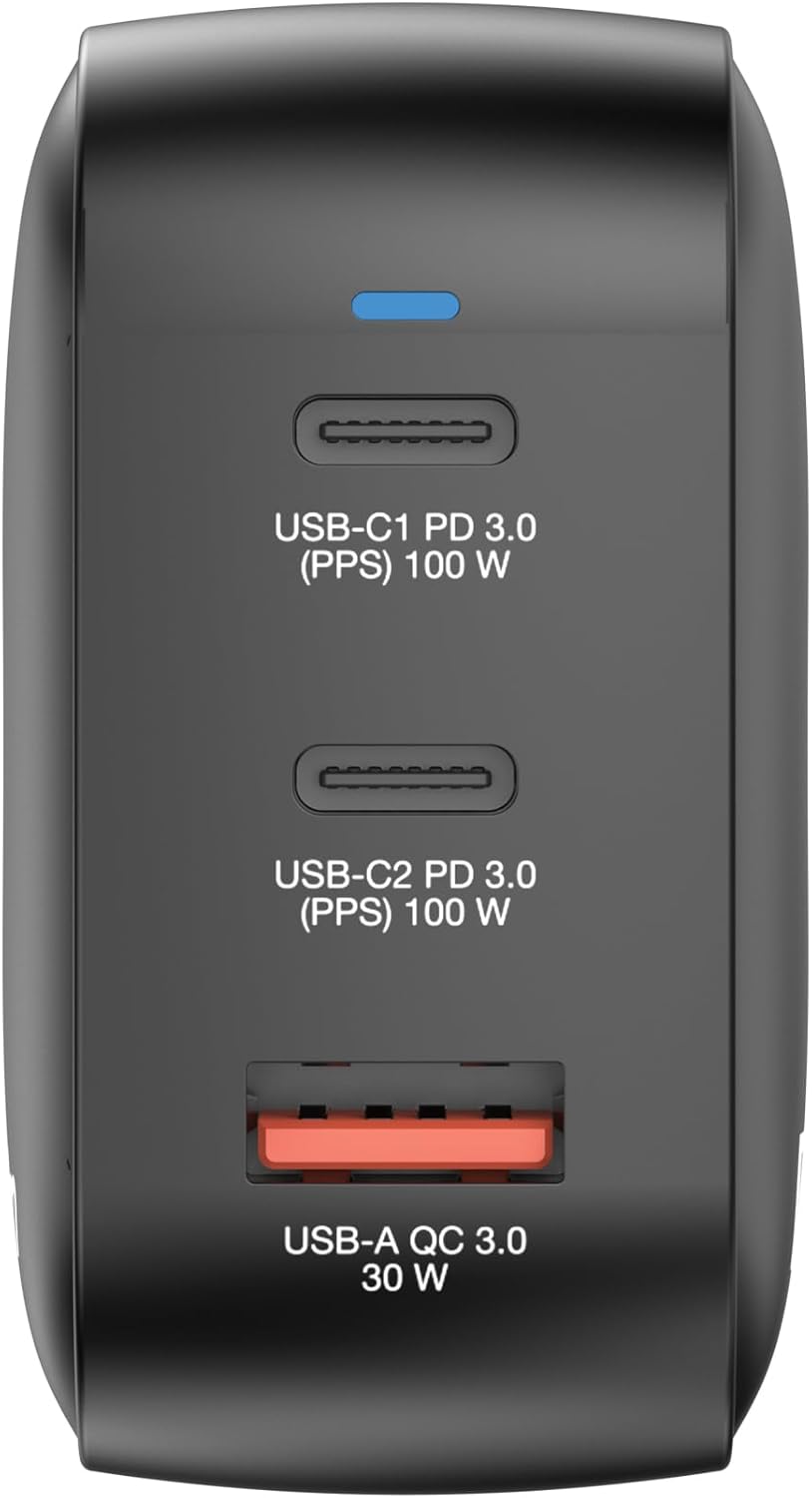 Verbatim - 100Wgan Charger, 3 Port Us Plug With Eu And Uk Adaptors