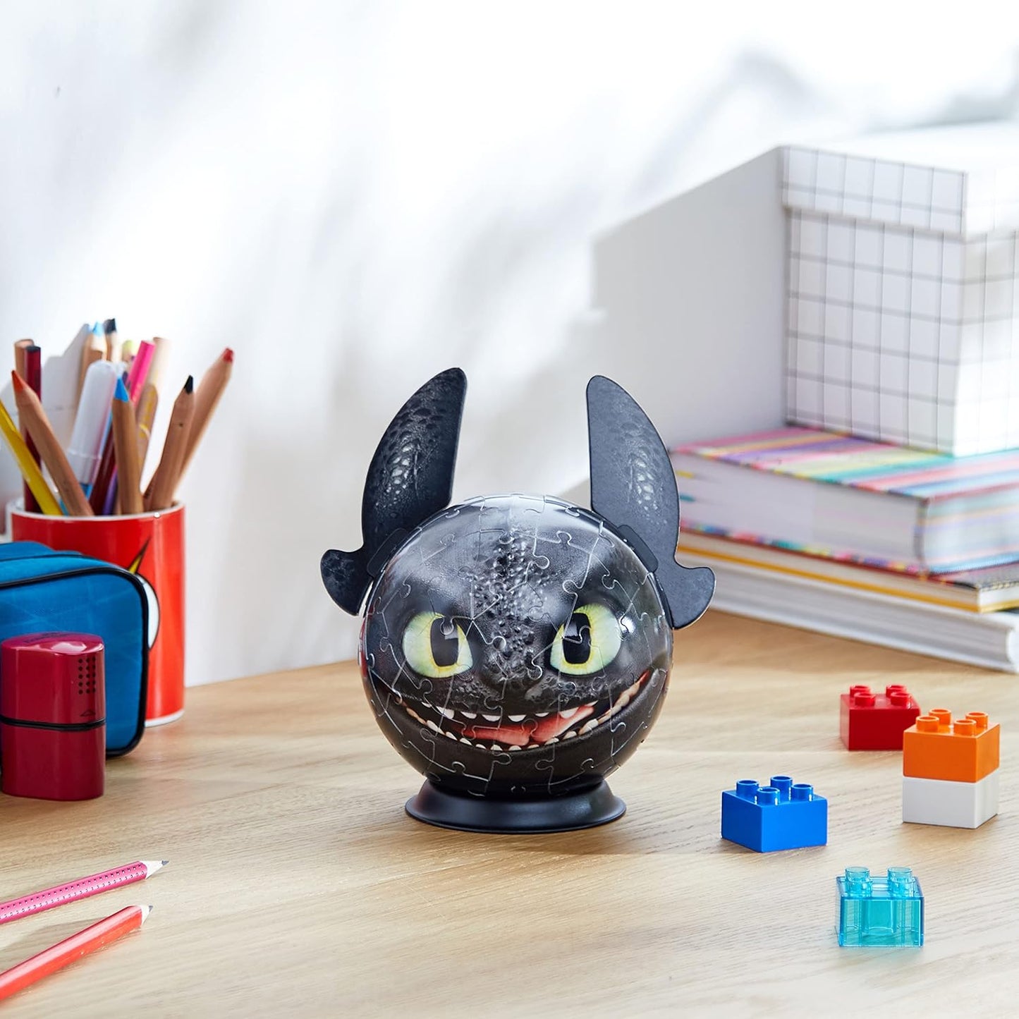 Ravensburger How to Train Your Dragon Toothless with Ears 72-Piece Puzzle Ball – 3D Jigsaw Puzzle Toy for Kids & Adults, Interactive Brain Teaser
