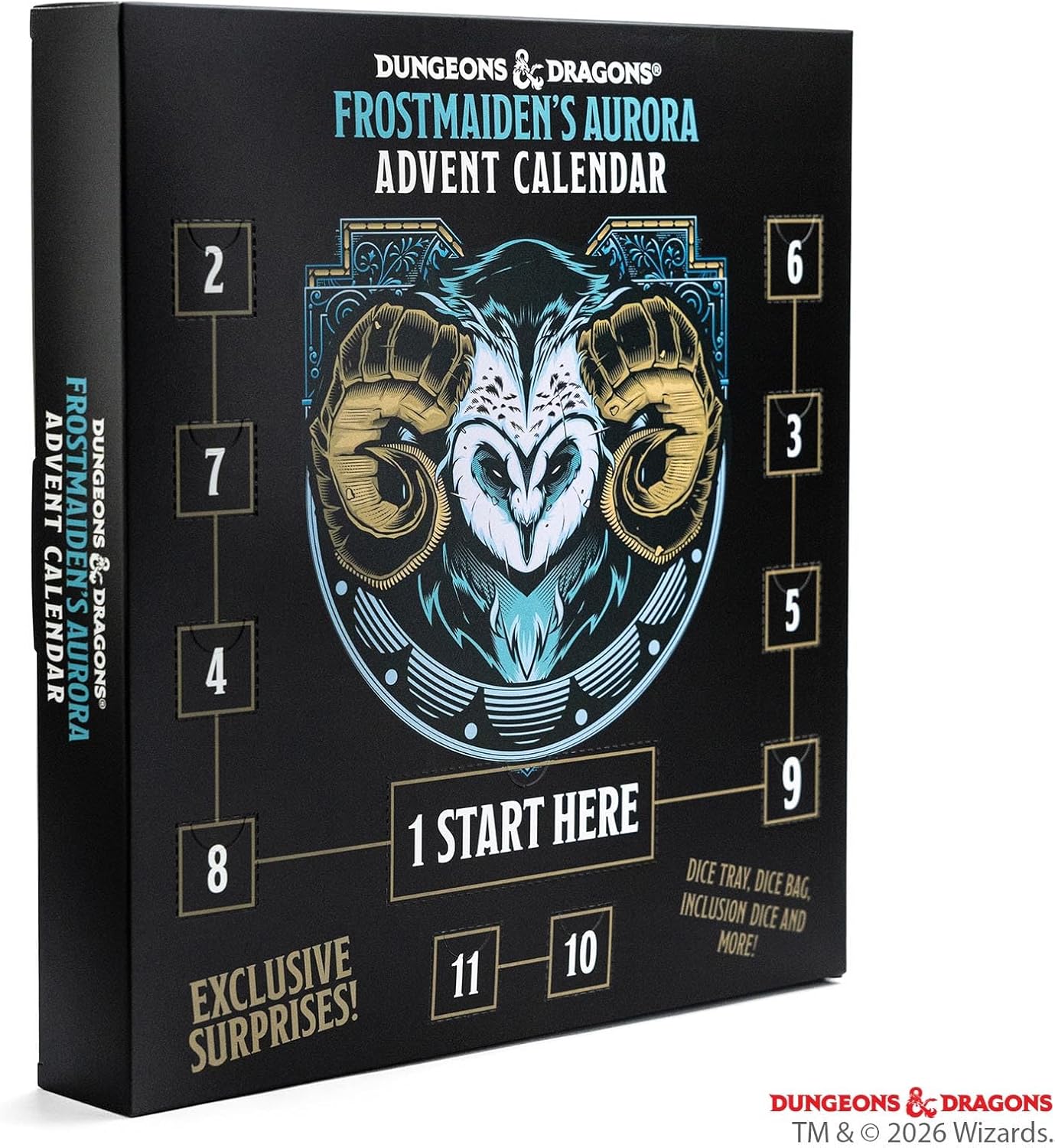 Fanroll D&D Frostmaiden's Aurora Advent Calendar - Dungeons & Dragons advent calendar includes multiple sets of dice, a dice bag, and more!