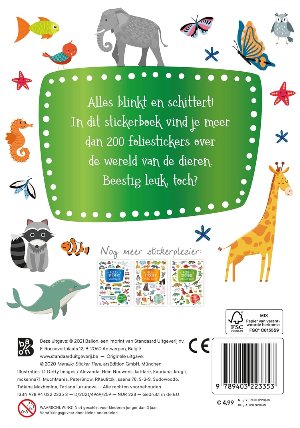 Standaard Uitgeverij - Glitter Foliestickers - Dieren