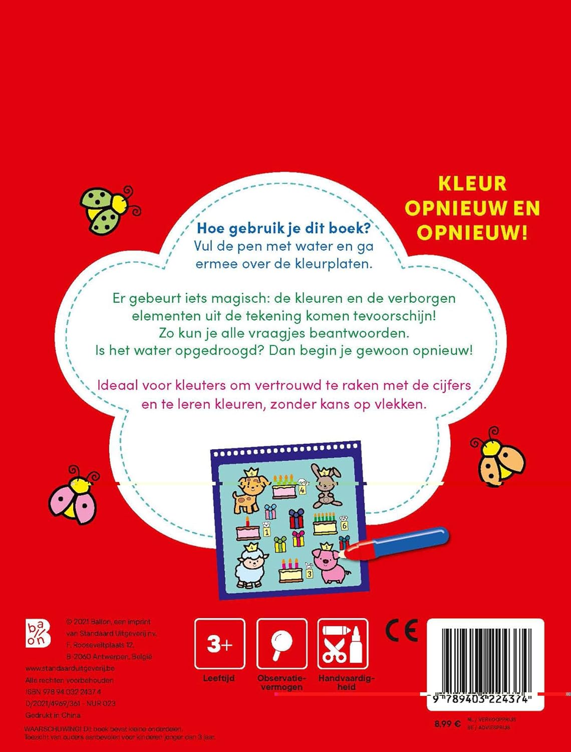 Standaard Uitgeverij - Kleuren met Water - Ik leer tellen