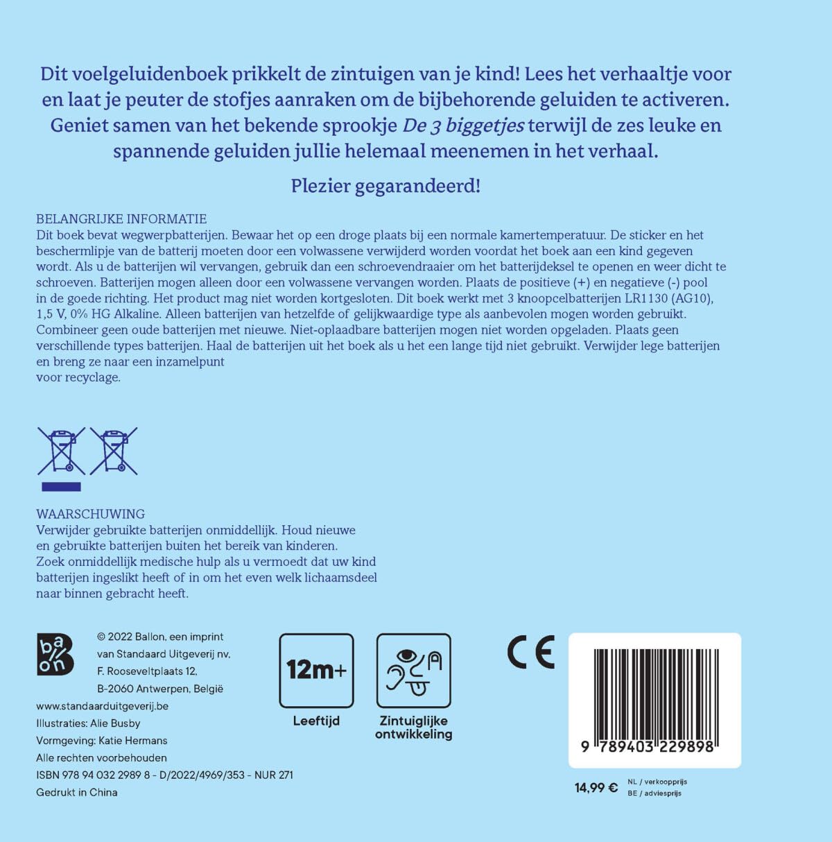 Wins Holland - Voelgeluidenboek - De drie biggetjes