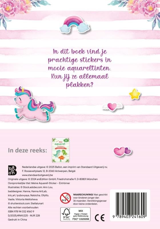 Standaard Uitgeverij - Mijn Aquarelstickers - Eenhoorns