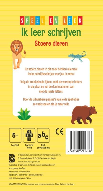 Standaard Uitgeverij - Ik Leer Schrijven Stoere Dieren