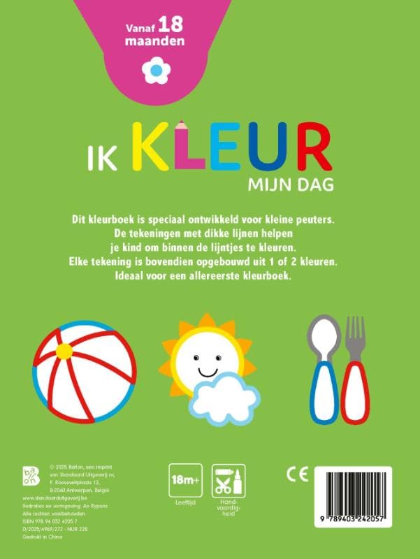 Standaard Uitgeverij - Mijn Allereerste Kleurboek - Ik kleur Mijn Dag 18m+