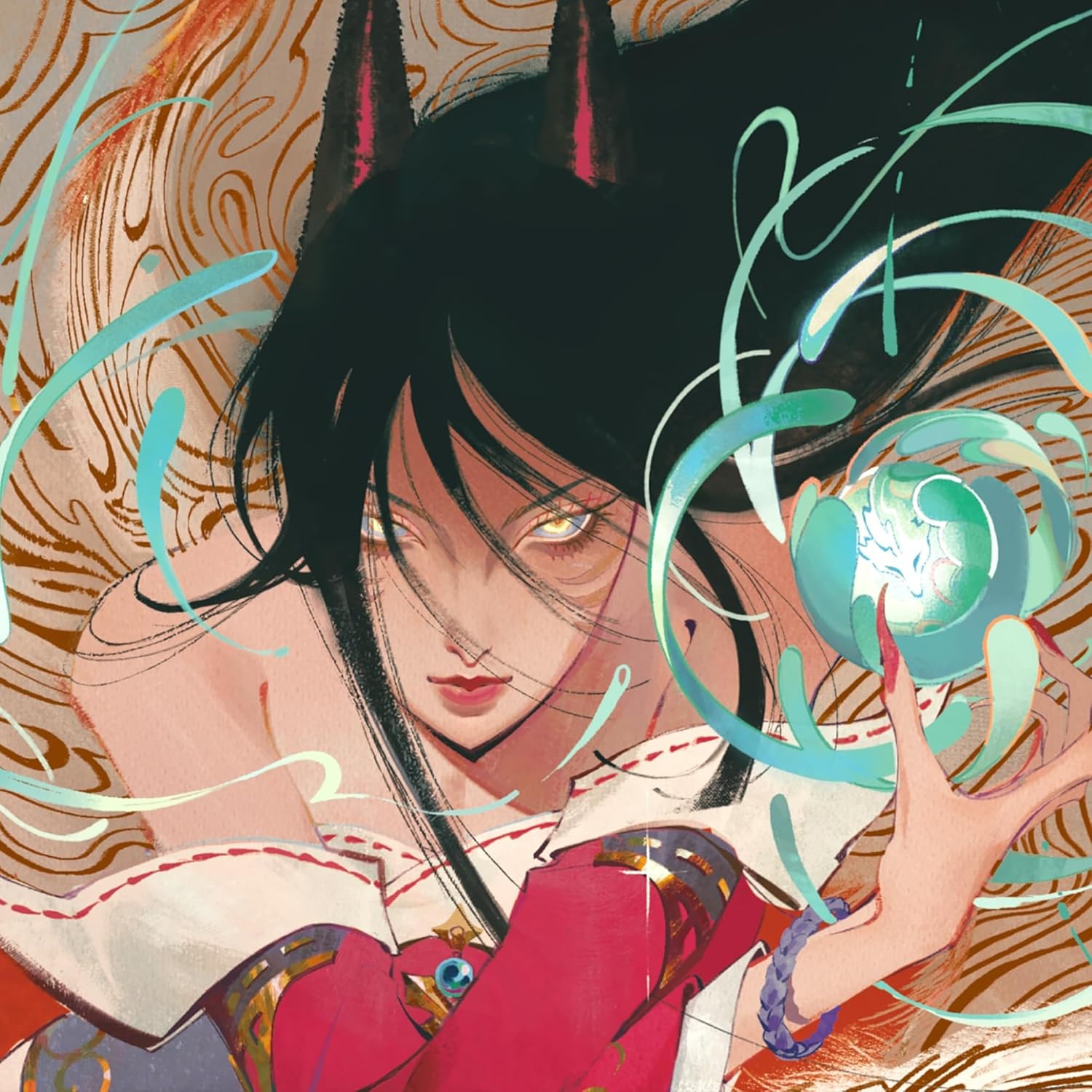 Origins Ahri Art Sleeves (100Ct): Riftbound League Of Legends
